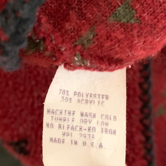 Alps Finest Quality Apparel Moose Print Winter Teddy Red Sweatshirt Size Large - Picture 13 of 16